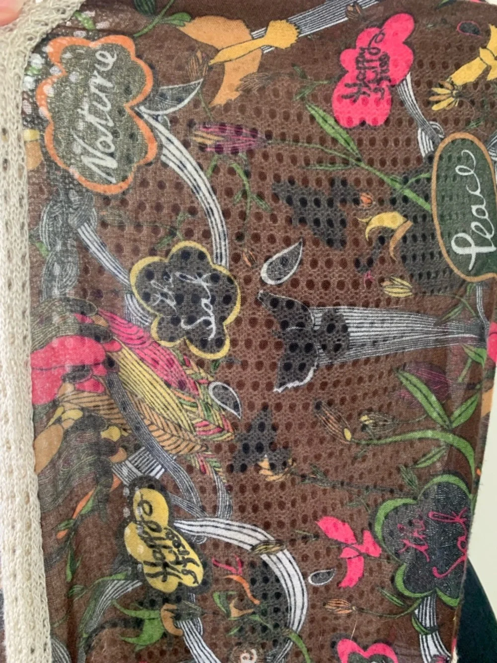 Sakroots Reversible Infinity Birds Peace Nature Print Scarf Bohemian Artsy